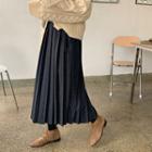 Glen-plaid Long Pleat Skirt