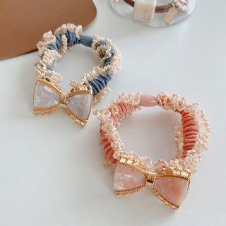 Bow Acetate Fabric Hair Tie