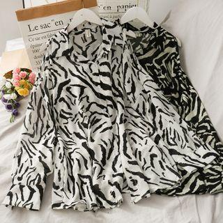 Tiger-print Chiffon Loose Shirt