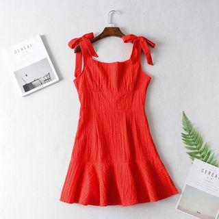 Tie Strap A-line Mini Dress