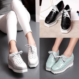 Perforated Wedge Oxfords