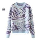 Printed Sweater Blue & Purple - One Size
