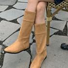 Foldover Suedette Tall Boots