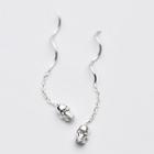 925 Sterling Silver Skull Threader Earring