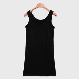 Brushed Fleece Lined Long Tank Top