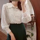 Lace-detail Dotted Blouse