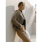 Double-button Fluffy Knit Blazer