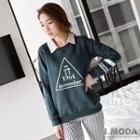 Triangle Graphic Brushed Pullover