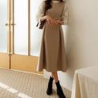 Side-tab Flared Long Overall Dress