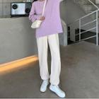 Drawstring-cuff Corduroy Straight Leg Pants (various Designs)