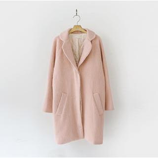 Raglan-sleeve Wool Blend Coat