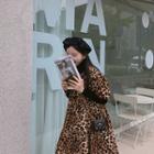 Puff-sleeve Leopard Print Tiered Dress