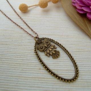 Teardrop Owl Necklace Copper - One Size