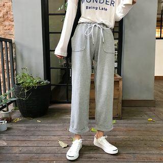 Straight-fit Sweatpants Gray - One Size