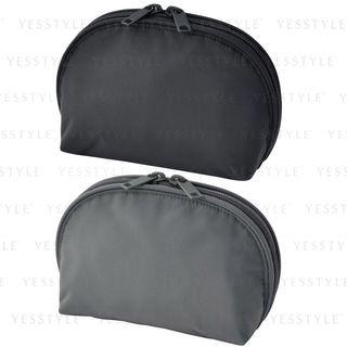 Muji - Nylon Round Pouch With Wide Opening - 2 Types