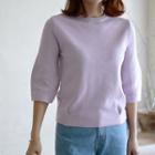 3/4-sleeve Pastel Knit Top