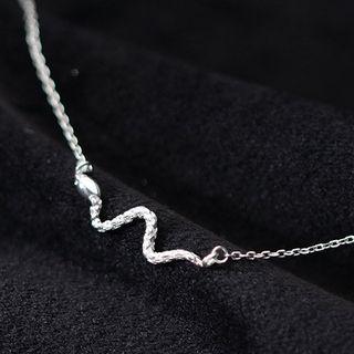 Snake Pendant Sterling Silver Choker Silver - One Size