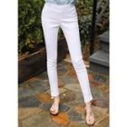 Two-tone Banded Slim-fit Pants