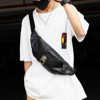 Faux-leather Belt Bag Black - One Size