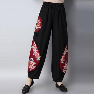 Applique Wide-leg Pants