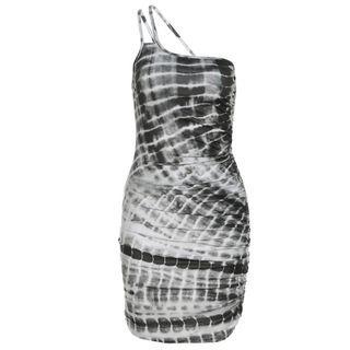 Sleeveless One-shoulder Tie-dyed Slim-fit Dress