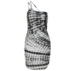 Sleeveless One-shoulder Tie-dyed Slim-fit Dress