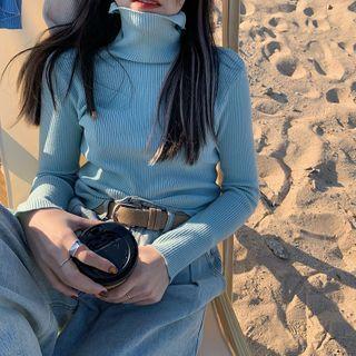 Turtleneck Slim-fit Knit Top In 12 Colors