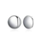 925 Sterling Silver Simple Geometric Round Earrings With Cubic Zircon Silver - One Size