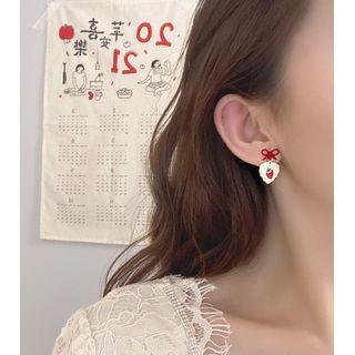 Bow Heart Strawberry Alloy Dangle Earring