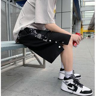 Paisley Panel Wide Leg Sweatshorts