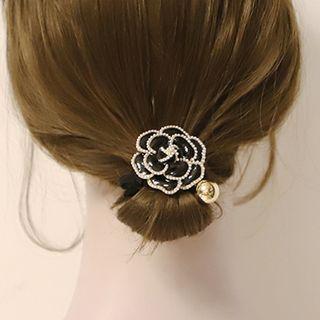 Flower Alloy Faux Pearl Hair Tie