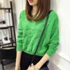 Shirred Cropped Sweater