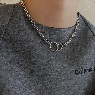 Interlocking Hoop Chain Necklace Silver - One Size