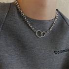 Interlocking Hoop Chain Necklace Silver - One Size