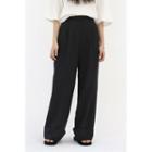 Rollup Pleated Wide-leg Pants