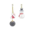 Christmas Snowman Asymmetrical Felt Dangle Earring