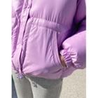 Colored Hooded Short Padded Jacket