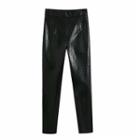 Leather Straight-cut Pants