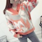 Camouflage Long-sleeve Knit Top