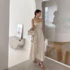Set: Linen Blend Shirt + Sleeveless Long Dress
