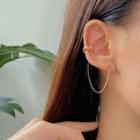Rhinestone Chained Alloy Cuff Earring 1 Piece - Cuff Earring - Gold - One Size