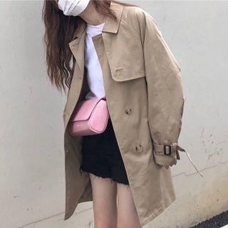 Long-sleeve Plain Jacket Khaki - One Size