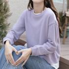 Mock Two Piece Sweatshirt Purple - One Size