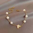 Butterfly Shell Stainless Steel Bracelet Bracelet - Gold - One Size
