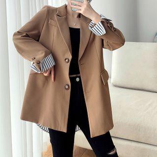 Mock Two-piece Single Breasted Blazer