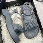 Platform Shirred Sandals