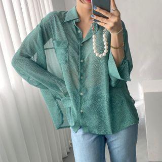 Dot Print Long Sleeve Shirt