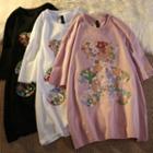 Short-sleeve Bear Embroidered Oversize T-shirt