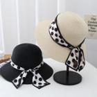 Dotted Bow Straw Sun Hat