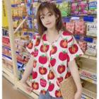 Tomato Print Short-sleeve Shirt As Shown In Figure - One Size